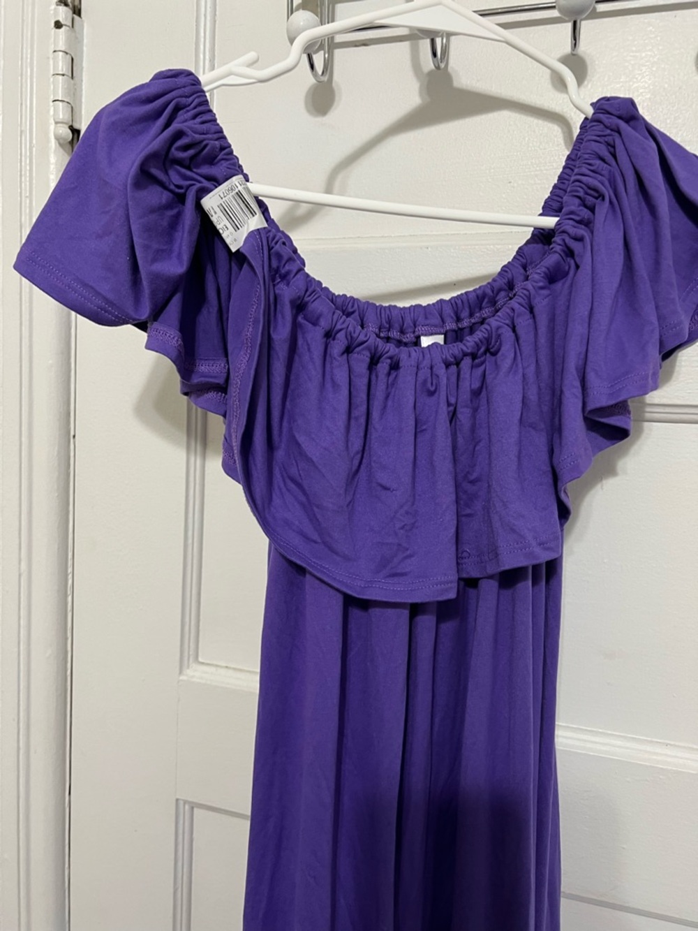 Stunning Seven7 Purple One-Shoulder Ruffled Maxi Dress size cl - Picture 4 of 5